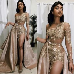 Evening Dresses Plus Size Illusion Long Sleeves Elegant Dubai Arabic Sequins Prom Gowns Party Dress00028