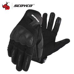 SCOYCO Motorcycle Summer Breathable Mesh Moto Touch Function Motorbike Motocross Off-Road Racing Gloves