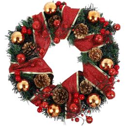 1pc Artificial Wreath Pendant Christmas Decorative Garland Creative Adornment Y0901