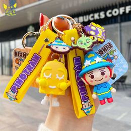 Cute Anime 3D Character Keychain Cartoon Figure Doll Resin Key Chain for Women Couple Kids Car Bag Key Holder Jewellery Gift G1019