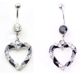 YYJFF D0175 Heart Mix Colors Belly Navel Button Ring