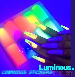 10rolls/box yellow green fluorescent nail Decorations Luminous Transfer Nail Foil Sticker daylight effect nails foil stickers paper