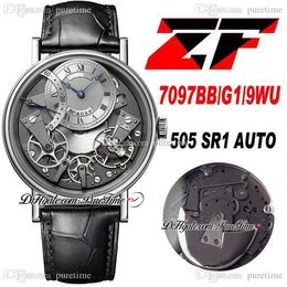 ZF Tradition 7097BB/G1/9WU 505 SR1 Power Reserve Automatic Mens Watch 40mm Steel Case Skeleton Silver Dial Black Leather Strap Super Edition 2021 Watches Puretime b2