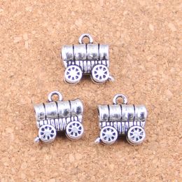 52pcs Antique Silver Bronze Plated stage conestoga Waggon Charms Pendant DIY Necklace Bracelet Bangle Findings 14*14mm