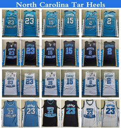 Mi08 Mens NCAA North Carolina Tar Heels College Basketball Jerseys 15 Vince Carter 23 Michael Jodan 2 Cole Anthony Vintage Stitched Shirts