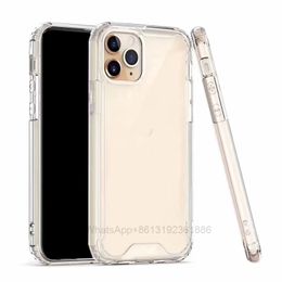 Clear Shockproof Cases For IPhone 13 12 Mini Phone13 11 Pro Max XS XR X 8 7 6 Plus 2021 Transparent Acrylic Hard PC+Soft TPU Hybrid Hit