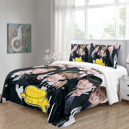 Bangtan Boys Quilt Duvet Cover Set 3pc Bedding Butter Pattern Duvet Bedclothes Single Double Queen King Size Qulit