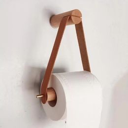 Kitchen Vertical Paper Towel Holder Bathroom Toilet Wooden Pure Copper Wall Paper Roll Creative Nordic