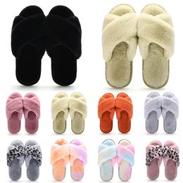 Wholesale Classics Winter Indoor Slippers for Women Snow Furs Slides House Outdoor Girls Ladies Furry Slipper Flat Platforms Soft Comfortable Shoes Sneakers 36-41