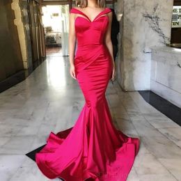 New Arrivals Prom Dress V Neck Mermaid Satin Special Occasion Islamic Long Formal Evening Party Gowns Dubai Saudi Arabic