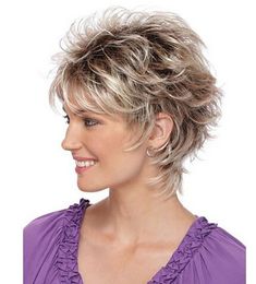 Women Synthetic Brown Short Wigs Natural Blonde Hair Heat Resistant Curly Fluffy Wig for Womenfactory direct