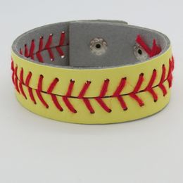 Baseball Softball Leather Jewelry Sport Bracelet