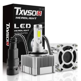 TXVSO8 Car LED Headlight D1S&D3S 20000Lumens High Beam 6000K White Super Bright 2PCS Easy Installation Auto Light