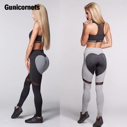 Gunicornets Women Fashion Gothic Push Up Ladies Mesh Pants Love Heart Black Legging Casual High Waist Sexy Yoga Leggings Outfit