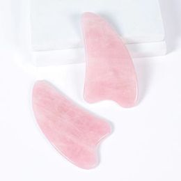 V Shape Gua Sha Face Care Tool Natural Rose Quartz Guasha Board Scraping Massage Neck Eye Facial Lifting Slimming Removes Wrinkles Beauty Skin Detox