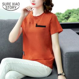 Summer Fashion Women T-shirts Solid 4XL Clothes Ladies Tops Short Sleeve O-neck Plus Size Women Tees Female Blusas 8589 50 210528