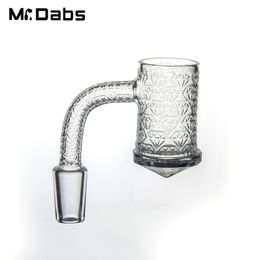 Diamond Bottom Quartz Banger Nails Smoking Accessories 10mm 14mm 19mm Male Female with Full Deep Carving Pattern for Water Pipe Glass Bong