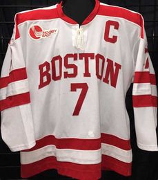 7 David Van Der Gulik BOSTON 19 Chris Bourque Hockey Jersey Embroidery Stitched Customise any number and name College Jerseys