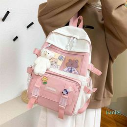 Fashion Waterproof Nylon Women Backpack Anti Theft Girls School Bag Travel Cute Laptop Student Bookbag Rucksack