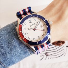 Classic New Gradient Red Blue Ceramic Bezel Men Watch Automatic Mechanical Stainless Steel Canvas Sapphire Sport Watches