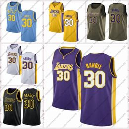 2021 Vintage Men Basketball Jersey Julius 30 Randle Breathable short Black blue white Size S-2XL