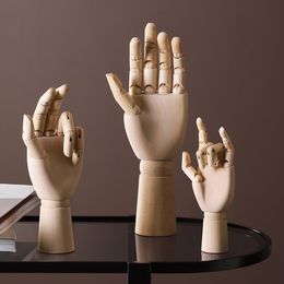 Wooden Hand Drawing Sketch Mannequin Model Wooden Mannequin Hand Movable Limbs Human Artist Model Home Decoration Accessories 210318