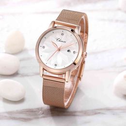 Chenxi 32mm Rose Gold Ladies Watches Creative Design Women Watches Relogio Feminino Quartz Movement Analog Ladies Wristwatches Q0524