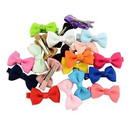 2021 2 Inch Mix color Small Grosgrain Ribbon Bows Hairgrips Children Bowknot HairClips Kids Hair Accessories