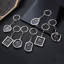 Keychain Portable Useful Insert Picture Key Ring Creative New Metal Alloy Key Finder Photo Frame Trinket Car Key Ring Jewellery