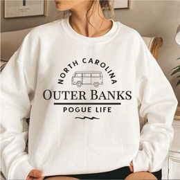 Outer Banks North Carolina Sweatshirt Pogue Life Hoodies Paradise on Earth Hoodie OBX Crewneck Top 220207