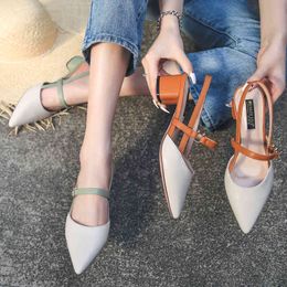 Summer Women Heels Shoes Plus Size 34-43 Square Med Heel 5cm Sexy Pointed Toe Mary Jane Elegant Wedding Pumps 210520
