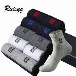 10 Pairs Breathable Sweat-Absorbent Spring Autumn Black Deodorant Business Men Socks Pack 38-44