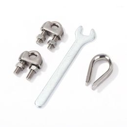 Accessories 4pcs Fitness Workout Equipment Kits Durabilit Stainless Steel Cable Wire Rope Thimbles Fitting Rigging Wrench Tools