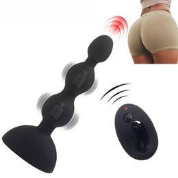 NXY Anal Toys Vibrator Sex For Women Vibrating Beads Plug 10 Speeds Prostate Massager Wireless Remote Control G spot Vibration 1130