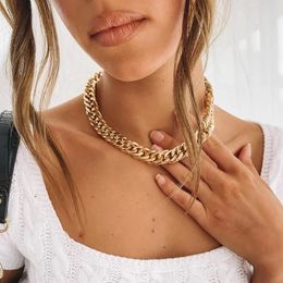 Pendant Necklaces 2021 Fashion Vintage Gold Faceted Smooth Thick Chains For Women Multilevel Chain Female Necklace Jewelry Gift