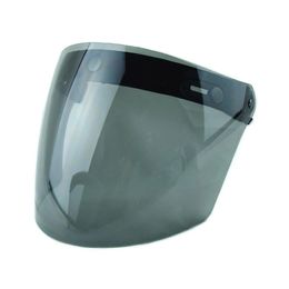 3 Snap Flip Up Visor Wind Shield Lens For Open Face Motorcycle Helmet - Brown