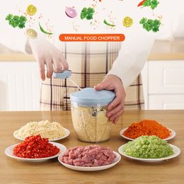 Manual Fruit Vegetable Chopper Hand Pull Food Cutter Onion Nuts Grinder Mincer Shredder Multifunction Kitchen Accessories Gadget 210319