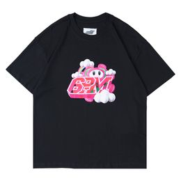 21SS Etats-Unis Spring Summer Coloré 3D Rainbow Imprimer Logo T-shirt Hommes Cool Femmes High Street Coton Tee Tshirt