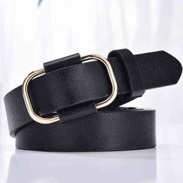 2021 New Design Faux Leather Belt ladies luxury brand belt authentic leather ladies trend retro punk student youth belts G220301