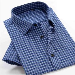 5XL 6XL 7XL 8XL 9XL 10XL Plus Size Summer Men's Casual Short-sleeved Shirt Business Loose Male Brand Clothes 210721