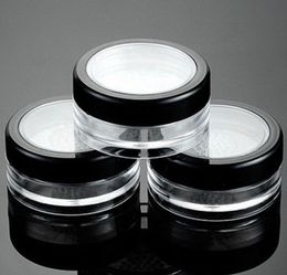 10g Black Clear Cap Loose Powder Compact With The Grid & Lid Jar Packing Container Empty Powdery Cake Box