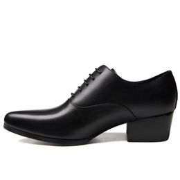 Dress Shoes Quality Leather Casual Men Pointed Toe Black White Business Office Work Derby Size 36-44