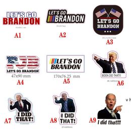 Party Favour Let's Go Brandon Flags Sticker For Car Trump Prank Biden PVC GWF12104