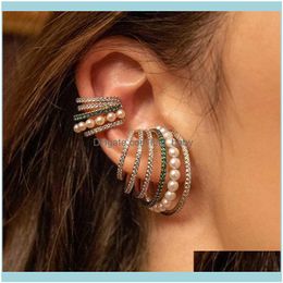 Jewelrypearl Earrings For Womens French High-Grade Feeling No Ear Hole Clip Multi-Layer Retro Colour Hoop & Hie Drop Delivery 2021 V6Ob9