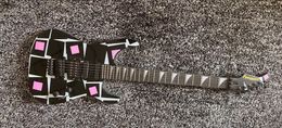 Super RARE Fernandes Adrian Vandenberg Signature Electric Guitar Model 1986 Squares Graphics, Floyd Rose Tremolo Bridge, Black Hardware, HSS Pickups, C Shape Neck