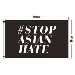 Polyester Stop Asian Hate Flag Lives Matter Banner 3d Printing Customization Anti Racism Poster Slogan Backdrop 3x5 FT TH0003