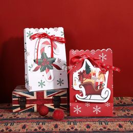 Classic Christmas Gift Bag Candy Paper Bags Birthday Wrapping Bow Snowflake LLD10931
