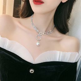 Fashion diamond ring clavicle chain female European and American net red neck Jewellery short necklace electroplating process T01 top