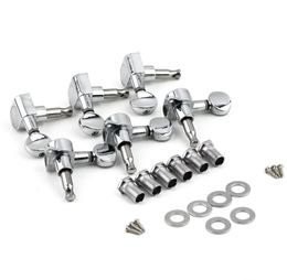 2021 6R Right 6L Left 3L+3R String Tuning Pegs Tuners Tuner Chrome Inline Guitar Machine Head 6R Right