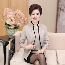 Wholesale-Women Fake Two Sweaters Fashion Autumn Winter High Quality Plus Size Unique Collar Richer Mother Sweater